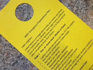 CERTDoorhanger Bright yellow doorhanger captures attention