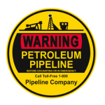 Warning sign for petroleum pipeline